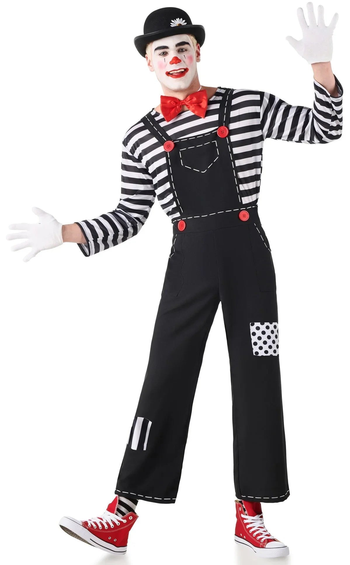 Disfraz de Mimo con Peto para Hombre Mimo Kimokawaii